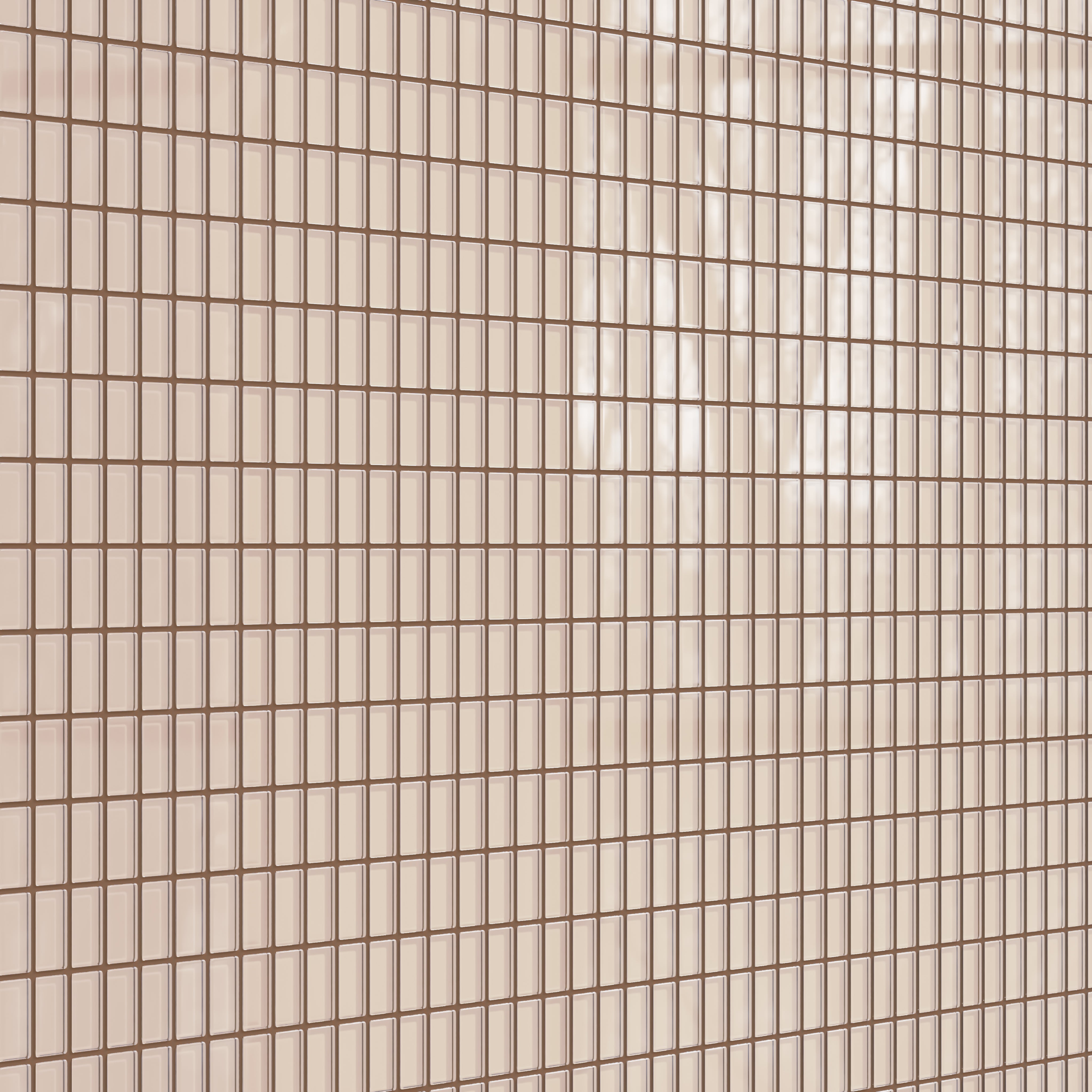 1x2 Straight Set Sheeted Glass Mosaic Tile in Rosy Finch Gloss