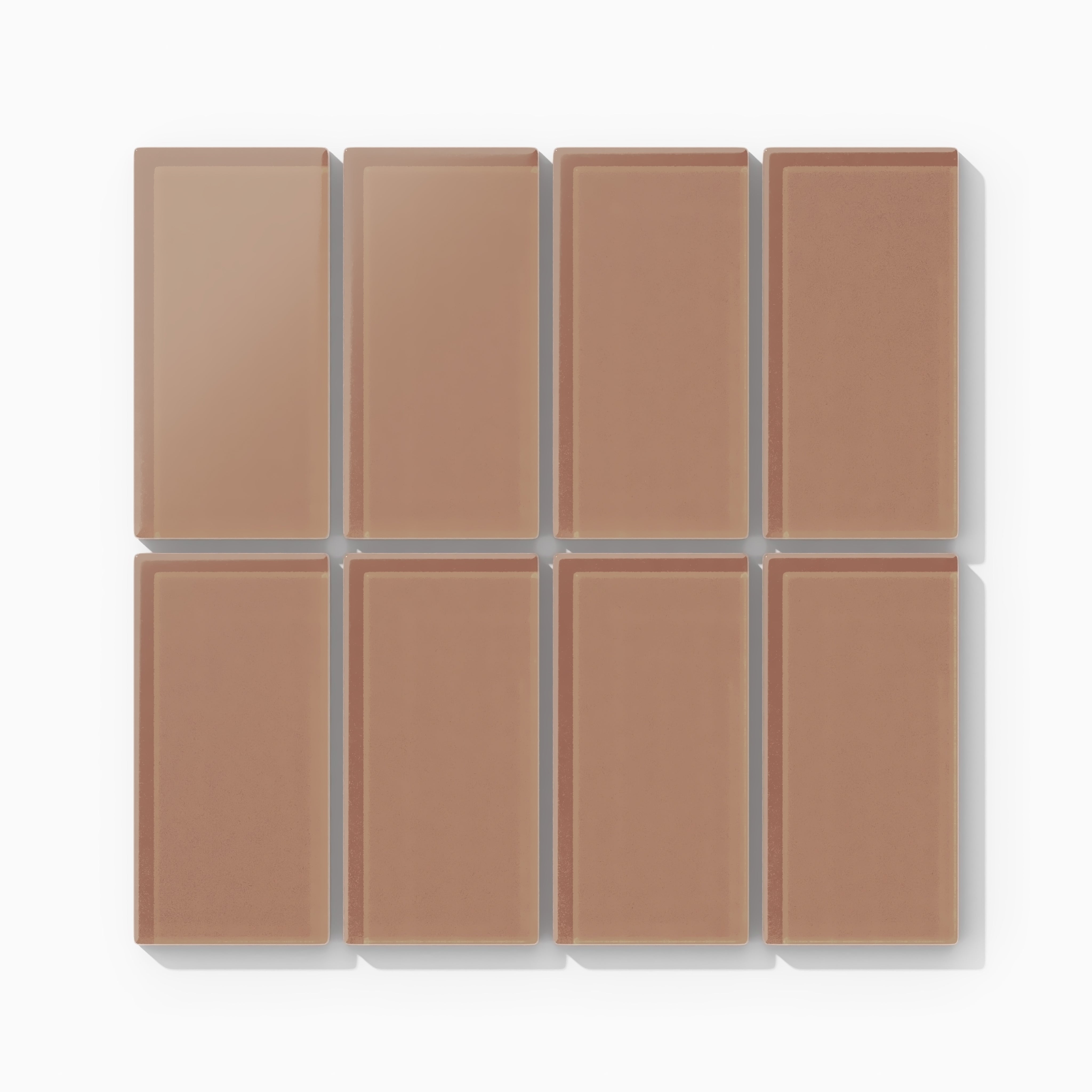2x4 Straight Set Sheeted Glass Mosaic Tile in Sora Matte