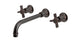 Emerson Two Handle Wall Mount 10" Lavatory Faucet with Defined Cross Handles in Antique Bronze