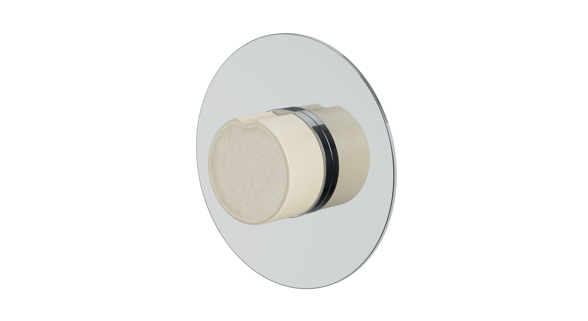 Foundry One Handle Wall Mount Shower Trim with Groove Ceramic Knob Handle in Polished Chrome