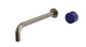 Foundry One Handle Wall Mount 10" Lavatory Faucet with Groove Ceramic Knob Handle in Antique Nickel