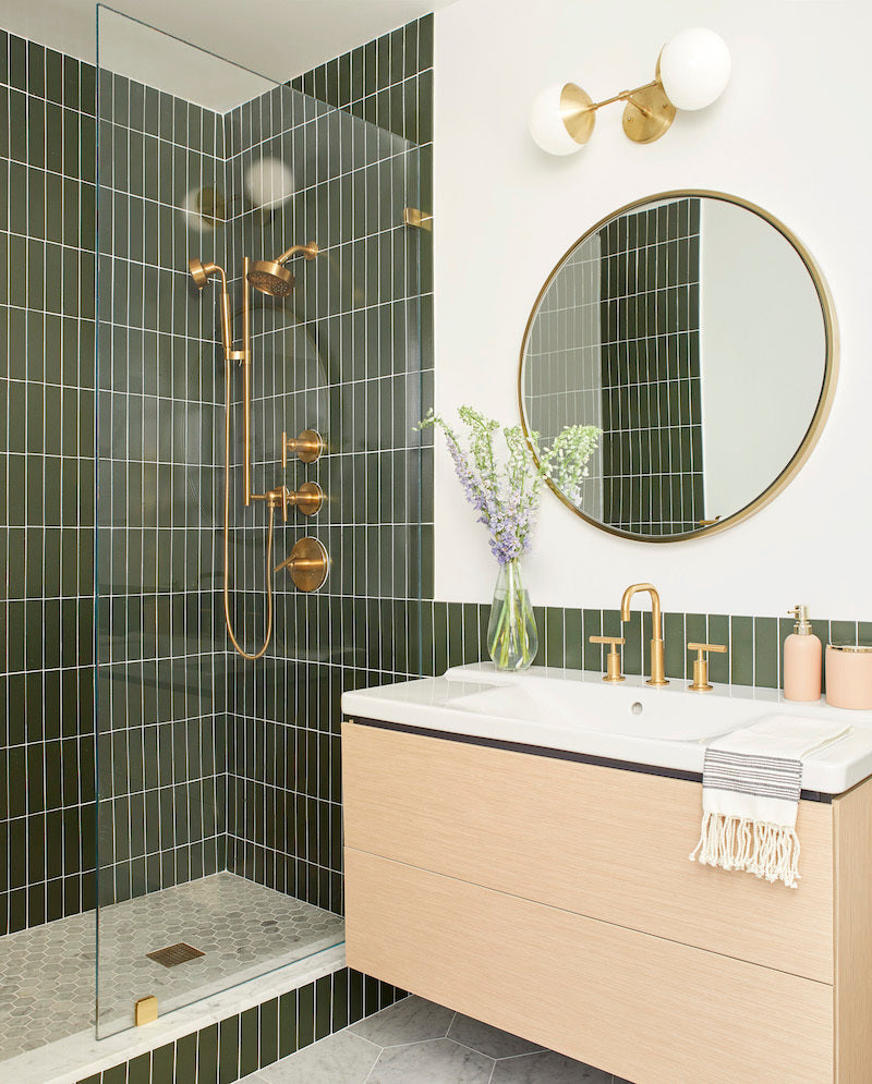Jess Ann Kirby: Hunter Green Mudroom Floor - Fireclay Tile