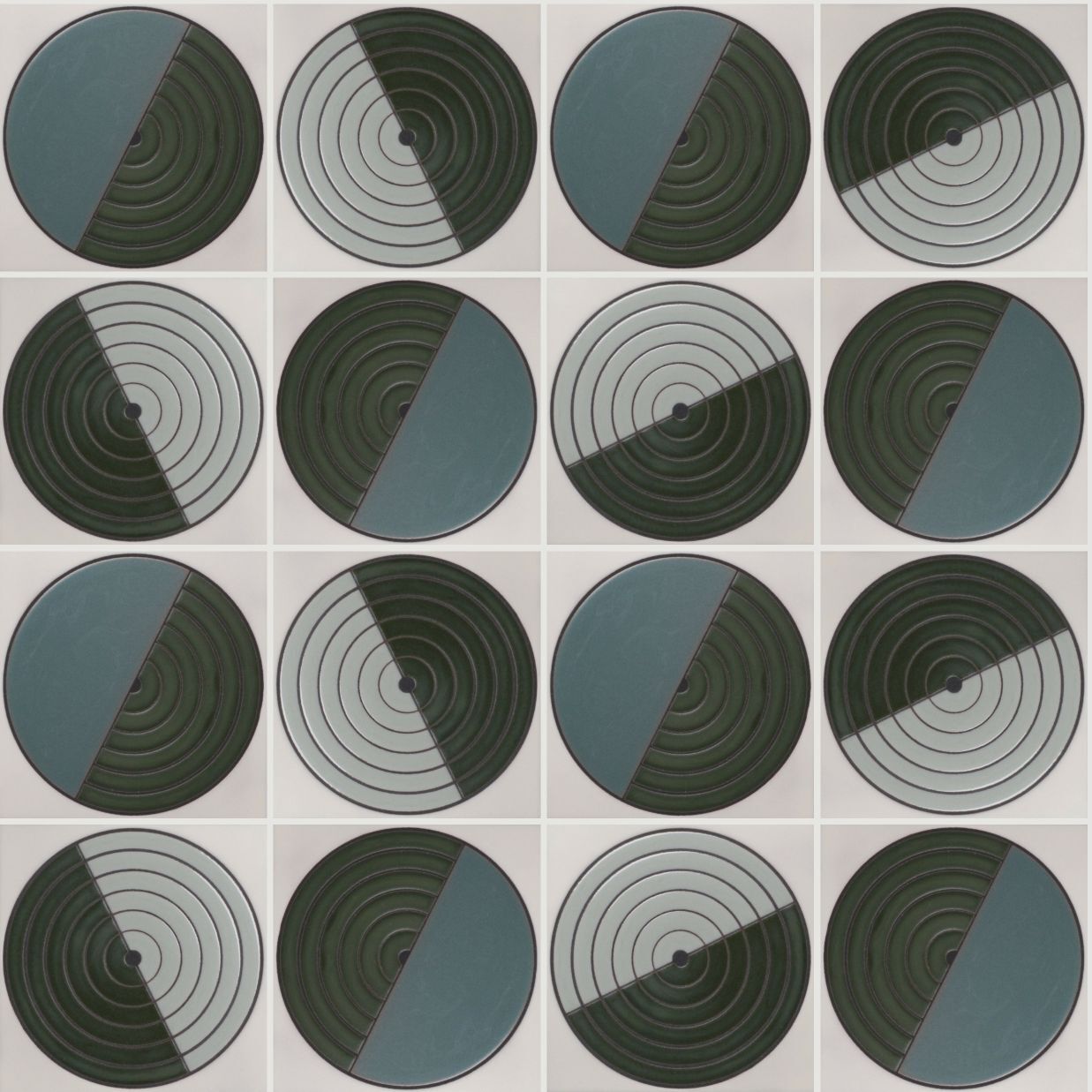 8x8 Handpainted Tile Maze in Cool Motif