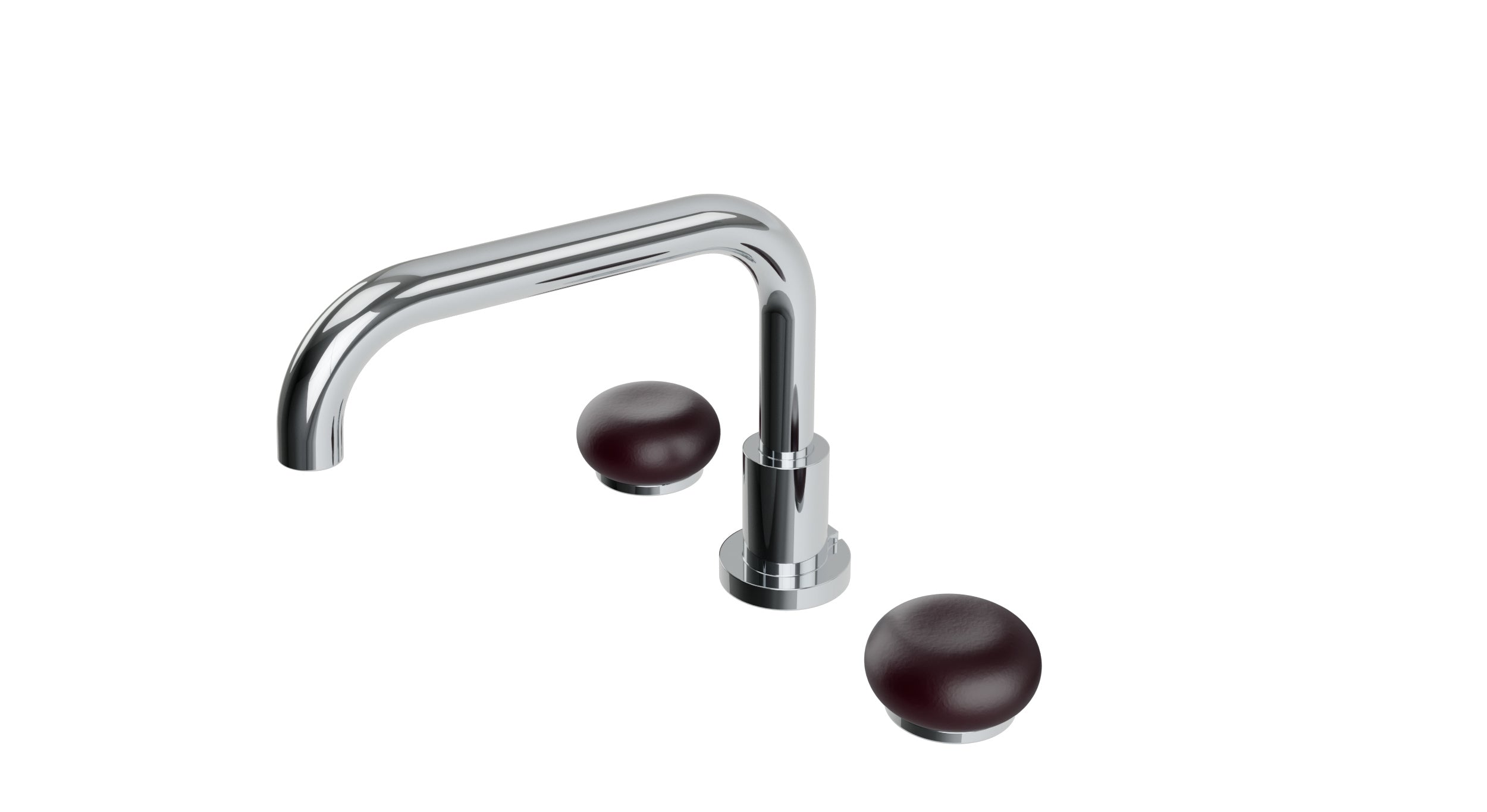 Foundry Two Handle Deck Mount Squaretop Bath Trim with Pebble Ceramic Knob Handles in Polished Chrome