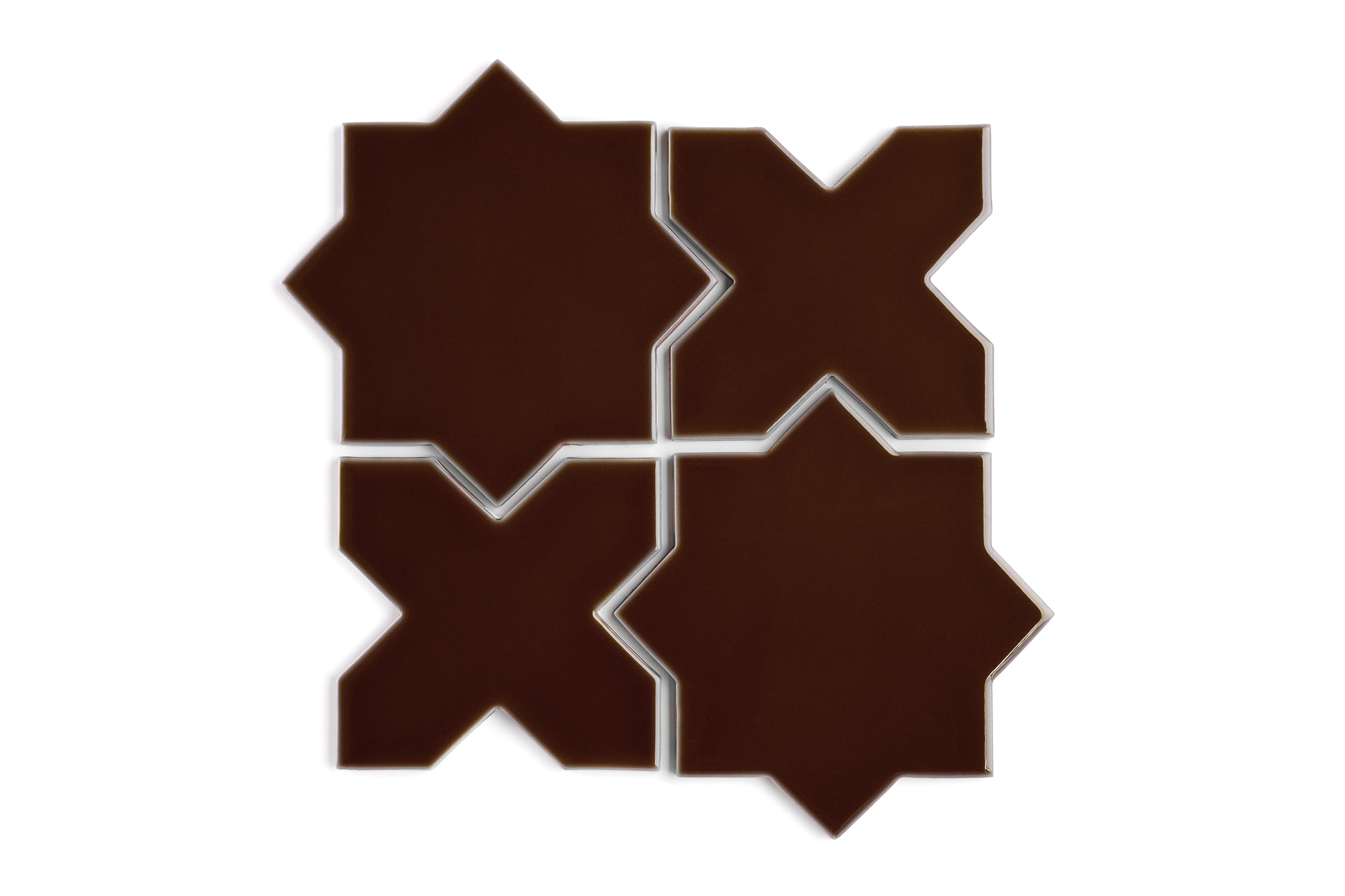 Star & Cross Original Ceramic Tile in Garnet Gloss