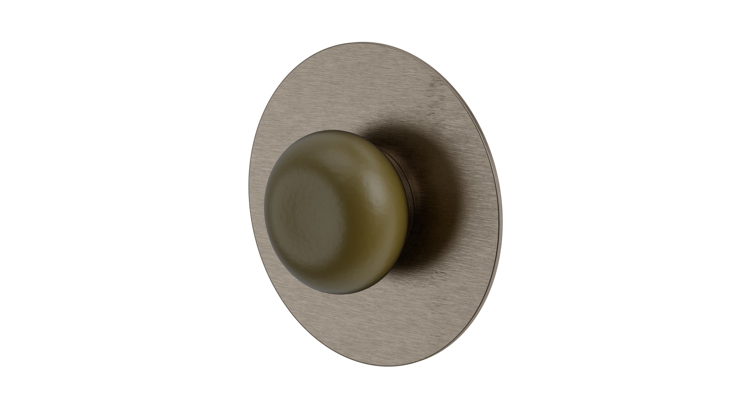 Foundry One Handle Wall Mount Shower Trim with Pebble Ceramic Knob Handle in Antique Nickel