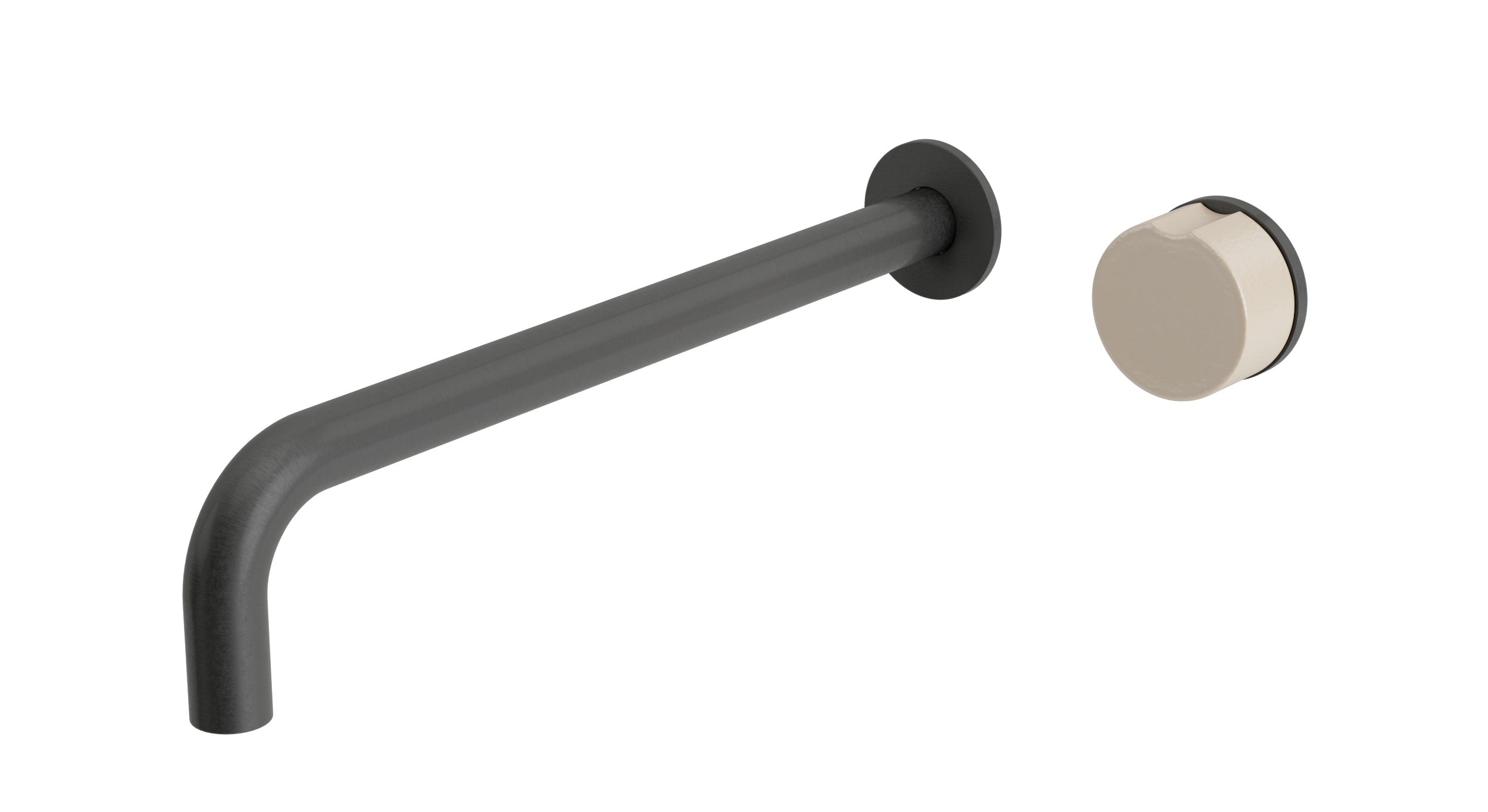 Foundry One Handle Wall Mount 12" Lavatory Faucet with Groove Ceramic Knob Handle in Blackened Nickel