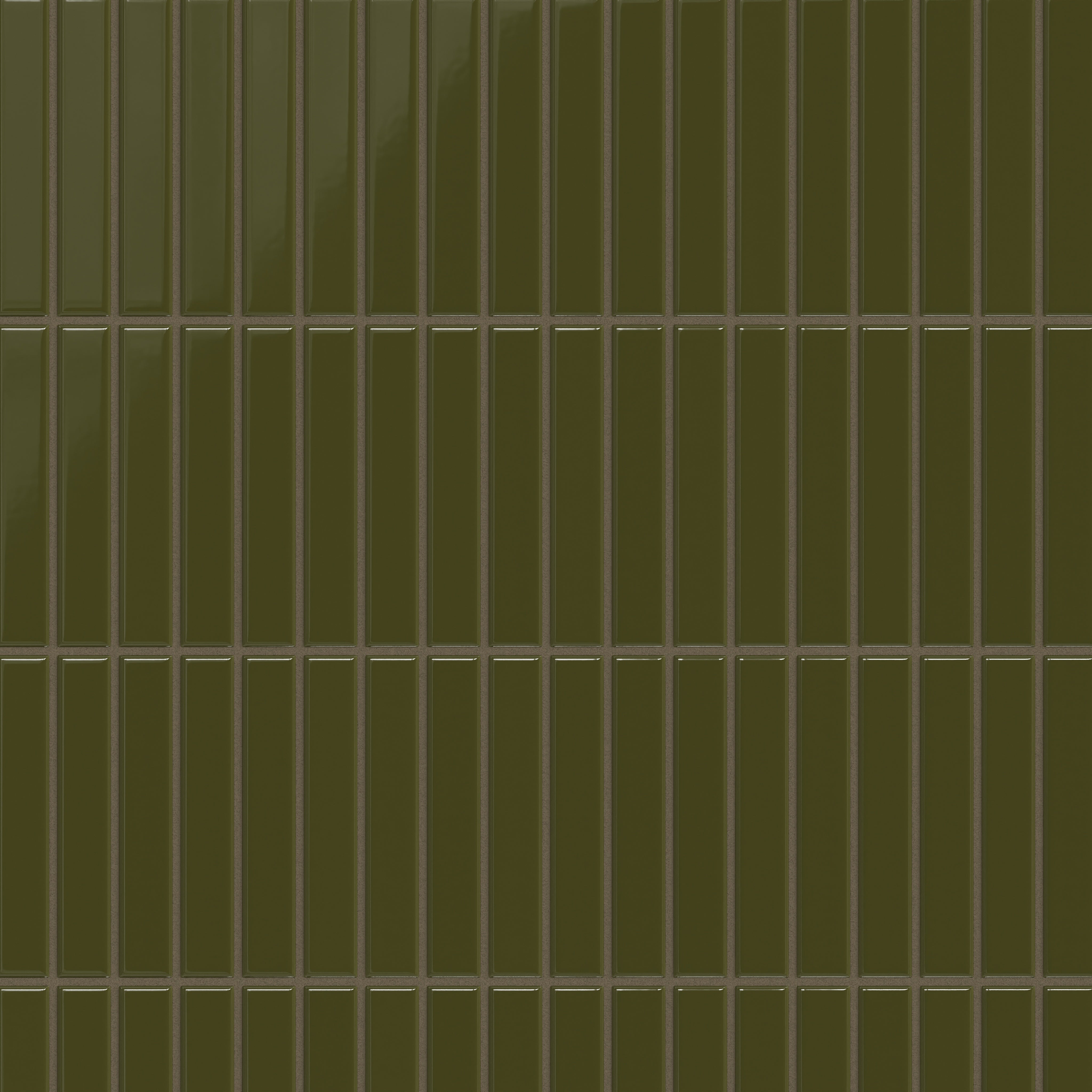 1x6 Straight Set Sheeted Original Ceramic Mosaic Tile in Bonsai Gloss