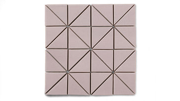 3" Triangle Sheeted - Quadrant Original Ceramic Mosaic Tile in Painted Sky Gloss