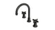 Emerson Two Handle Deck Mount Gooseneck Lavatory Faucet with Defined Cross Handles in Oil Rubbed Bronze