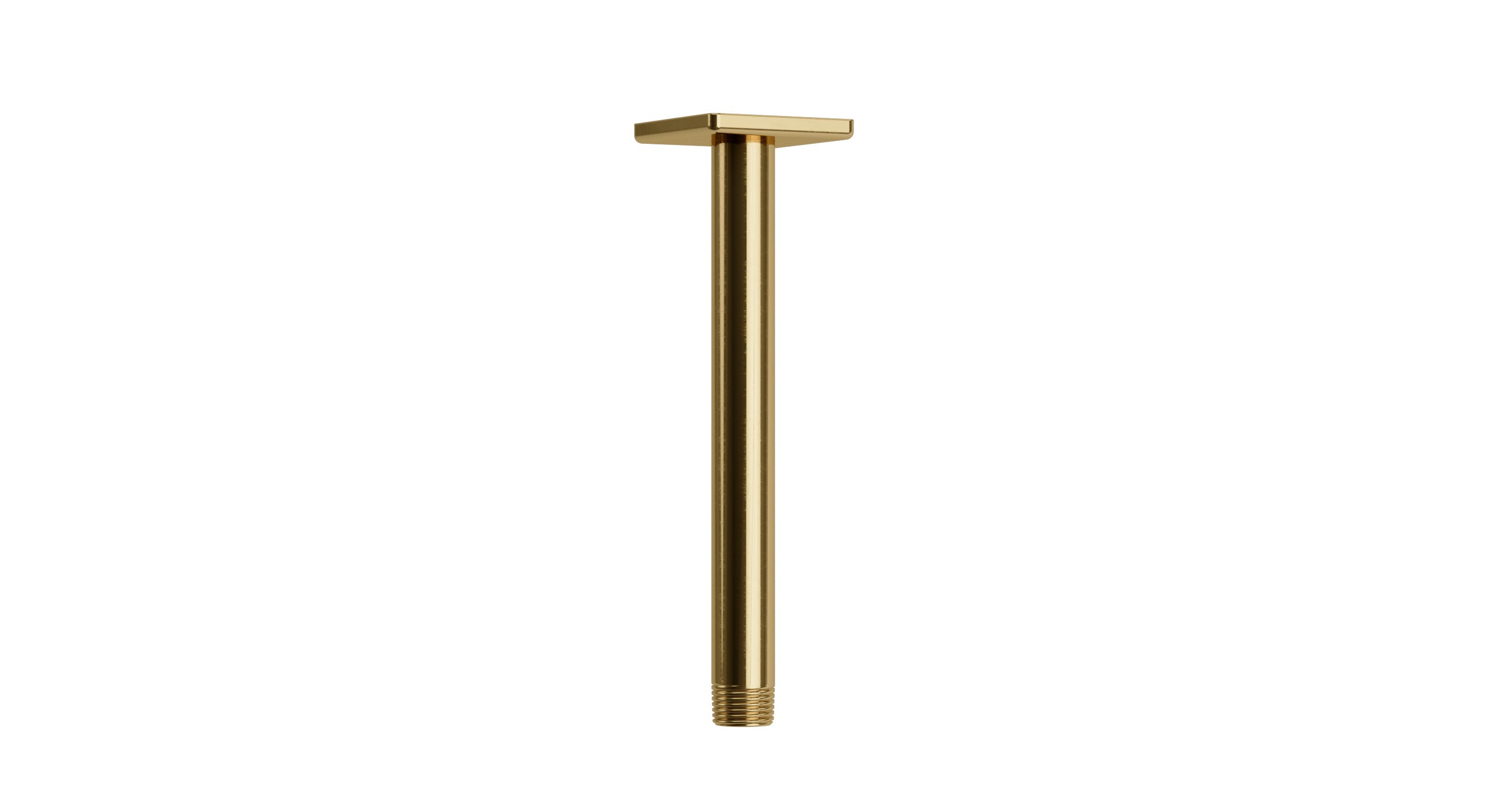 Flatiron 8" Straight Shower Arm with Flange in Uncoated Polished Brass