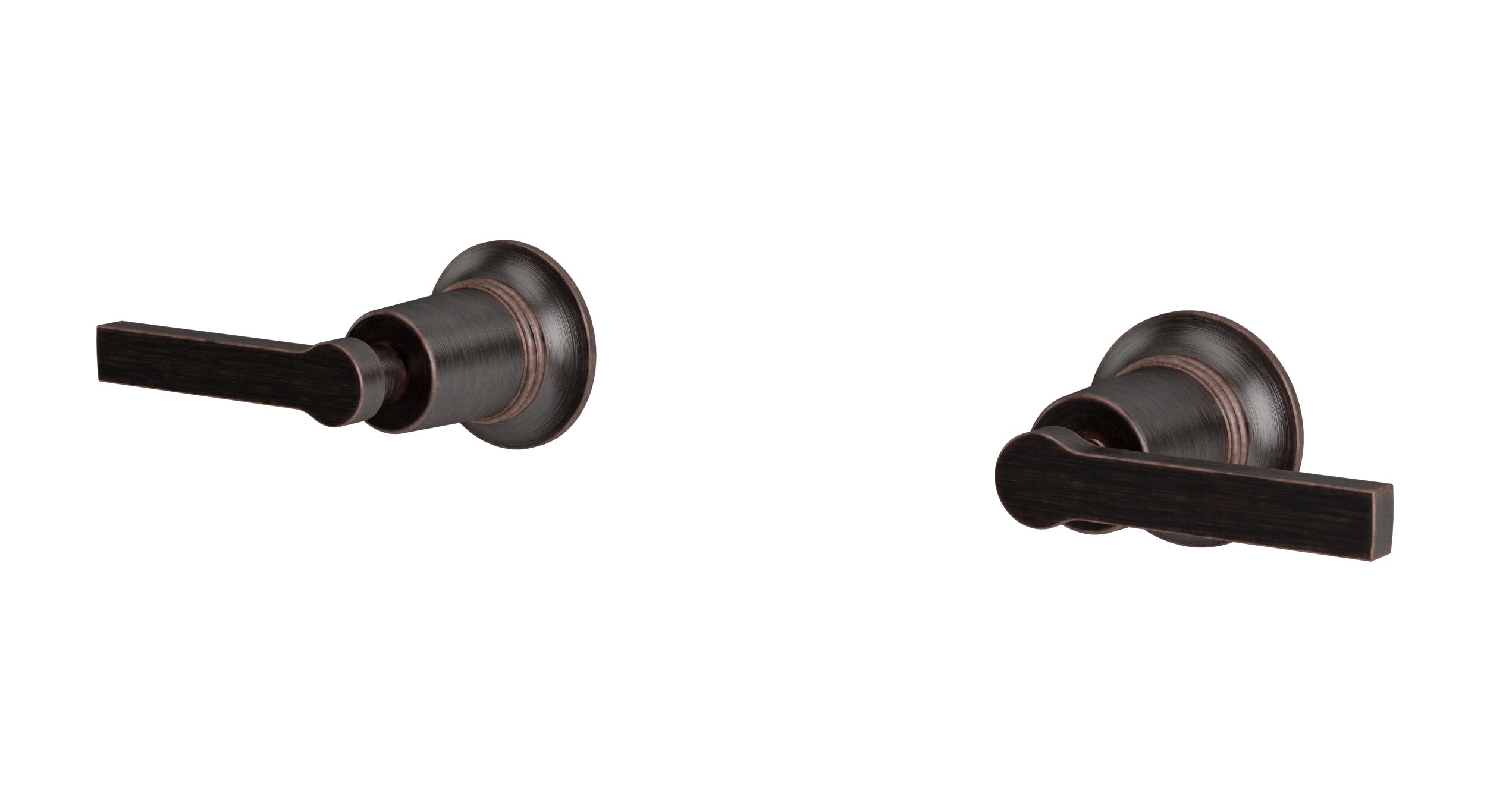 Emerson Two Handle Wall Mount Bath Trim with Classic Lever Handles in Antique Bronze