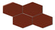 Elongated Hexagon Natural Press Ceramic Tile in Carmine Gloss