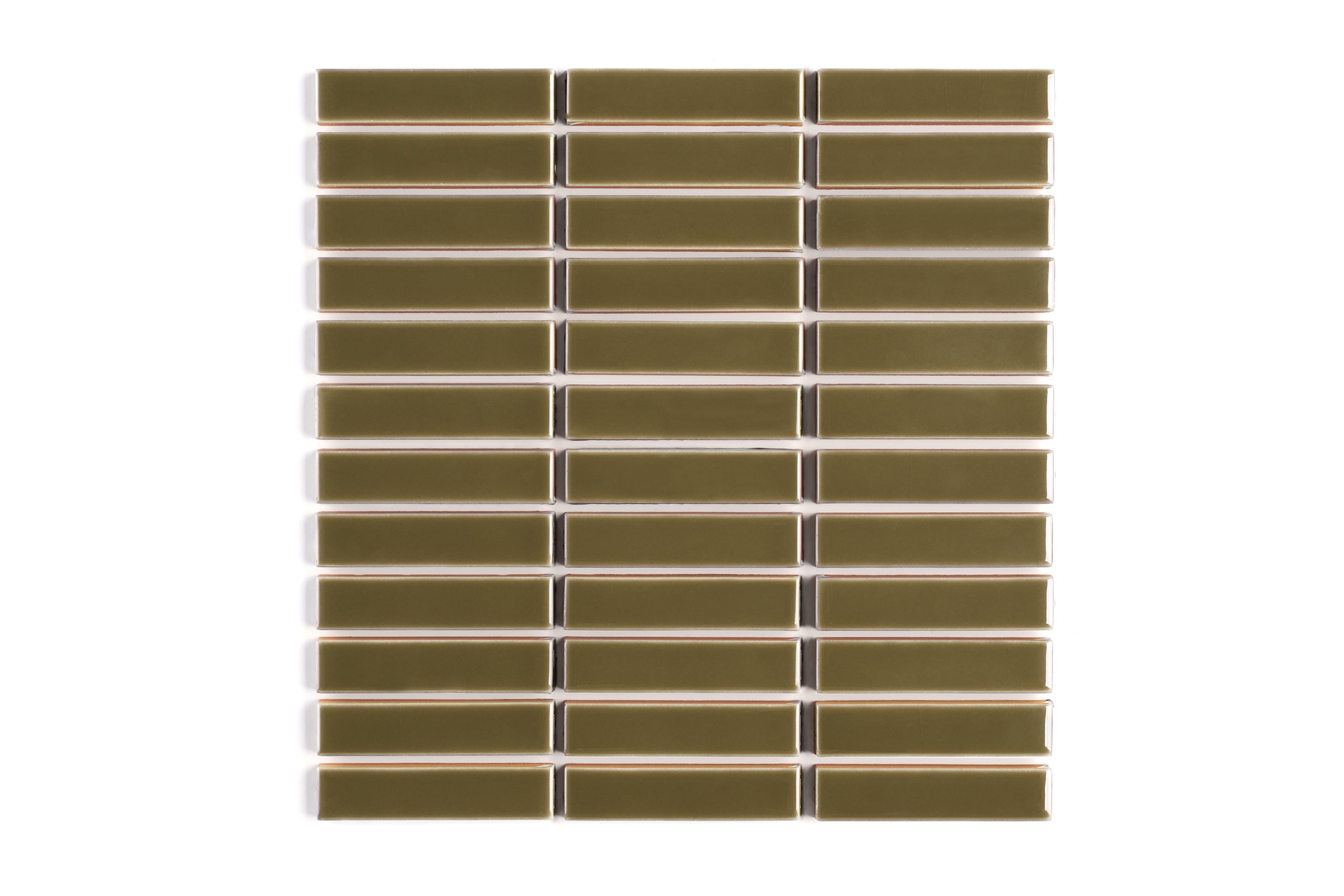 1x4 Straight Set Sheeted Original Ceramic Mosaic Tile in Chaparral Gloss