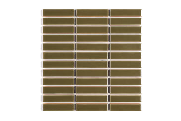 1x4 Straight Set Sheeted Original Ceramic Mosaic Tile in Chaparral Gloss