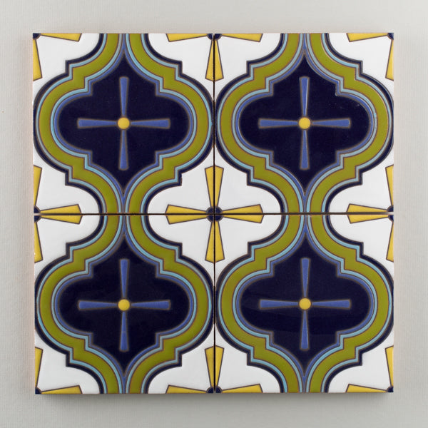 6x6 Handpainted Sample Sanxenxo  in Cool Motif