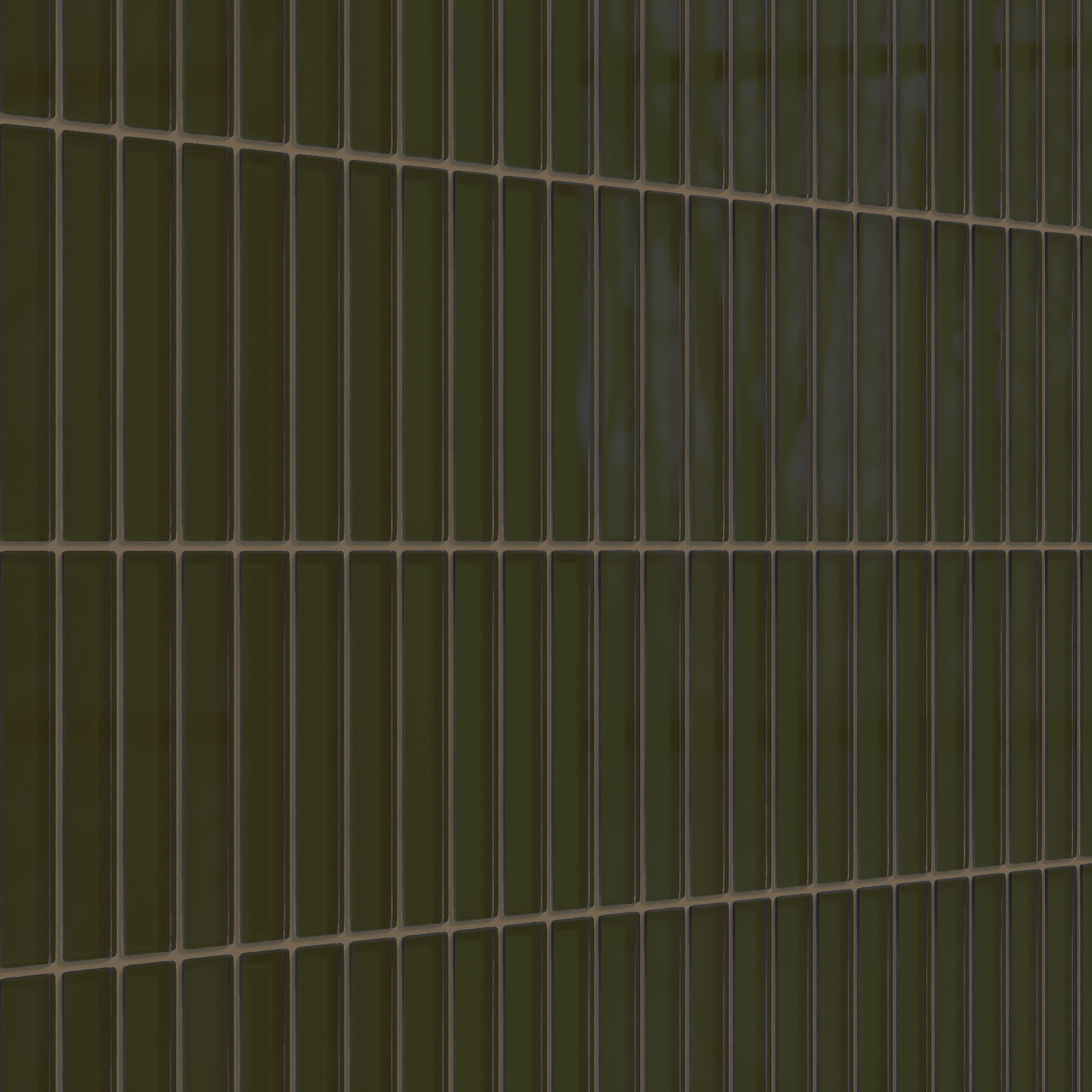 1x6 Straight Set Sheeted Glass Mosaic Tile in Catbird Gloss