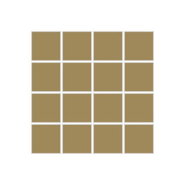 2x2 Straight Set Sheeted Original Ceramic Mosaic Tile in Golden Hour