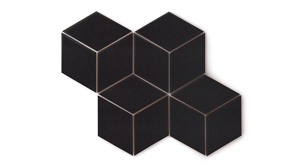 Large Diamond Original Ceramic Tile in Raven Matte