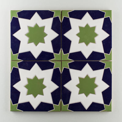 8x8 Handpainted Sample Isfahan  in Cool Motif