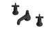 Emerson Two Handle Deck Mount Low Hexagon Lavatory Faucet with Classic Cross Handles in Matte Black