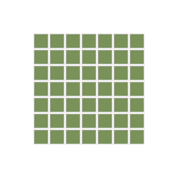 1x1 Straight Set Sheeted Original Ceramic Mosaic Tile in Kelp Matte