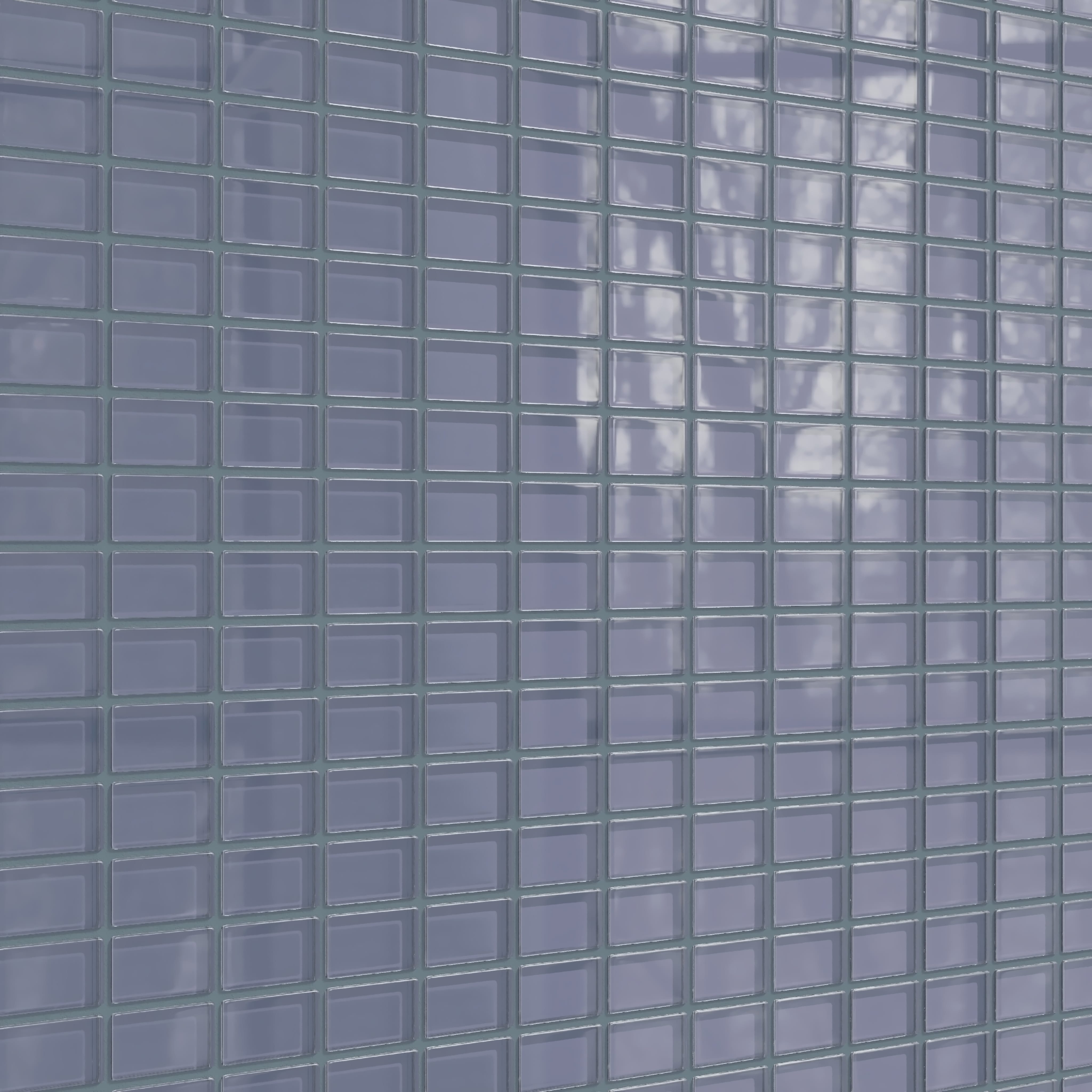 1x2 Straight Set Sheeted Glass Mosaic Tile in Nuthatch Gloss