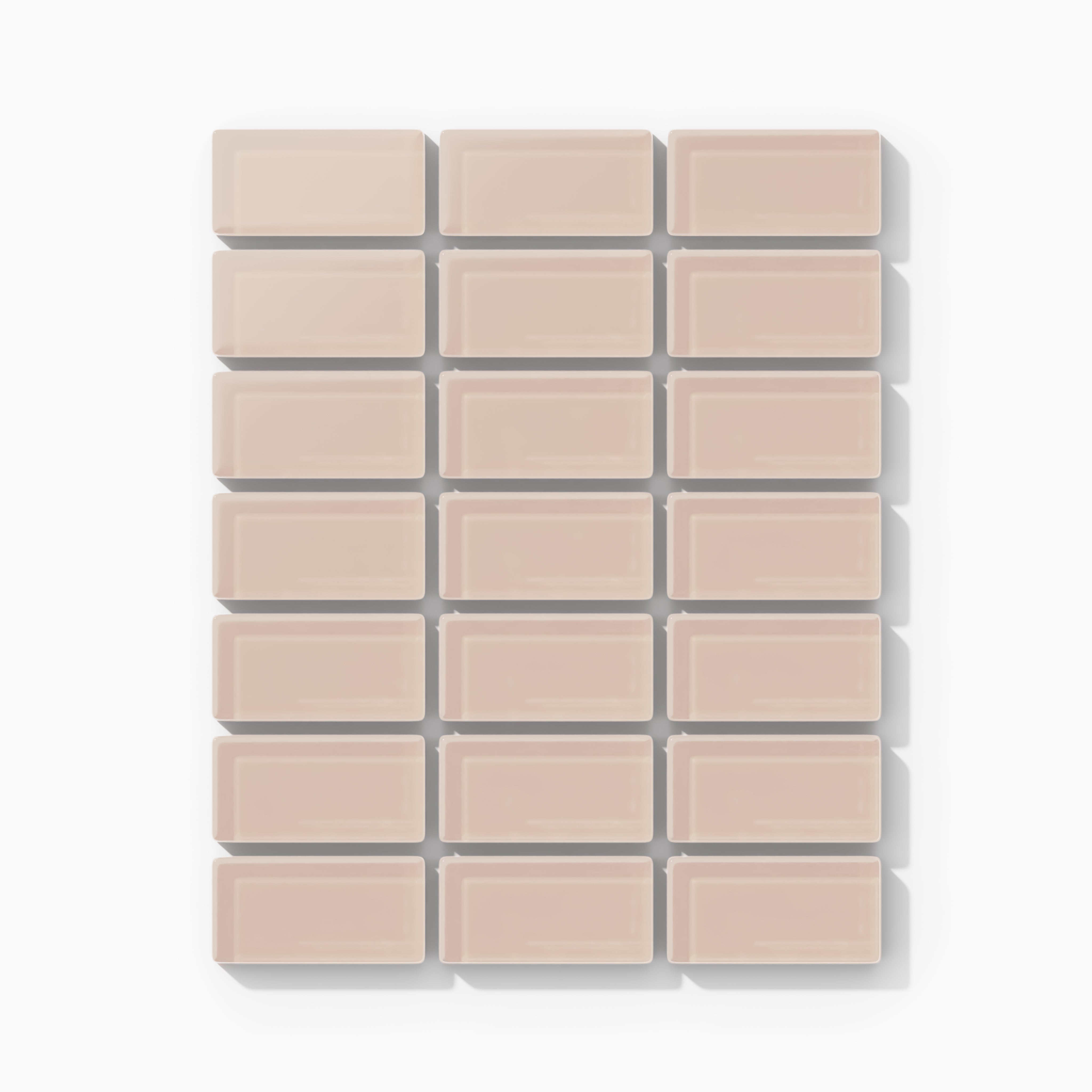 1x2 Straight Set Sheeted Glass Mosaic Tile in Rosy Finch Matte