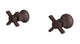 Emerson Two Handle Wall Mount Bath Trim with Defined Cross Handles in Architectural Copper