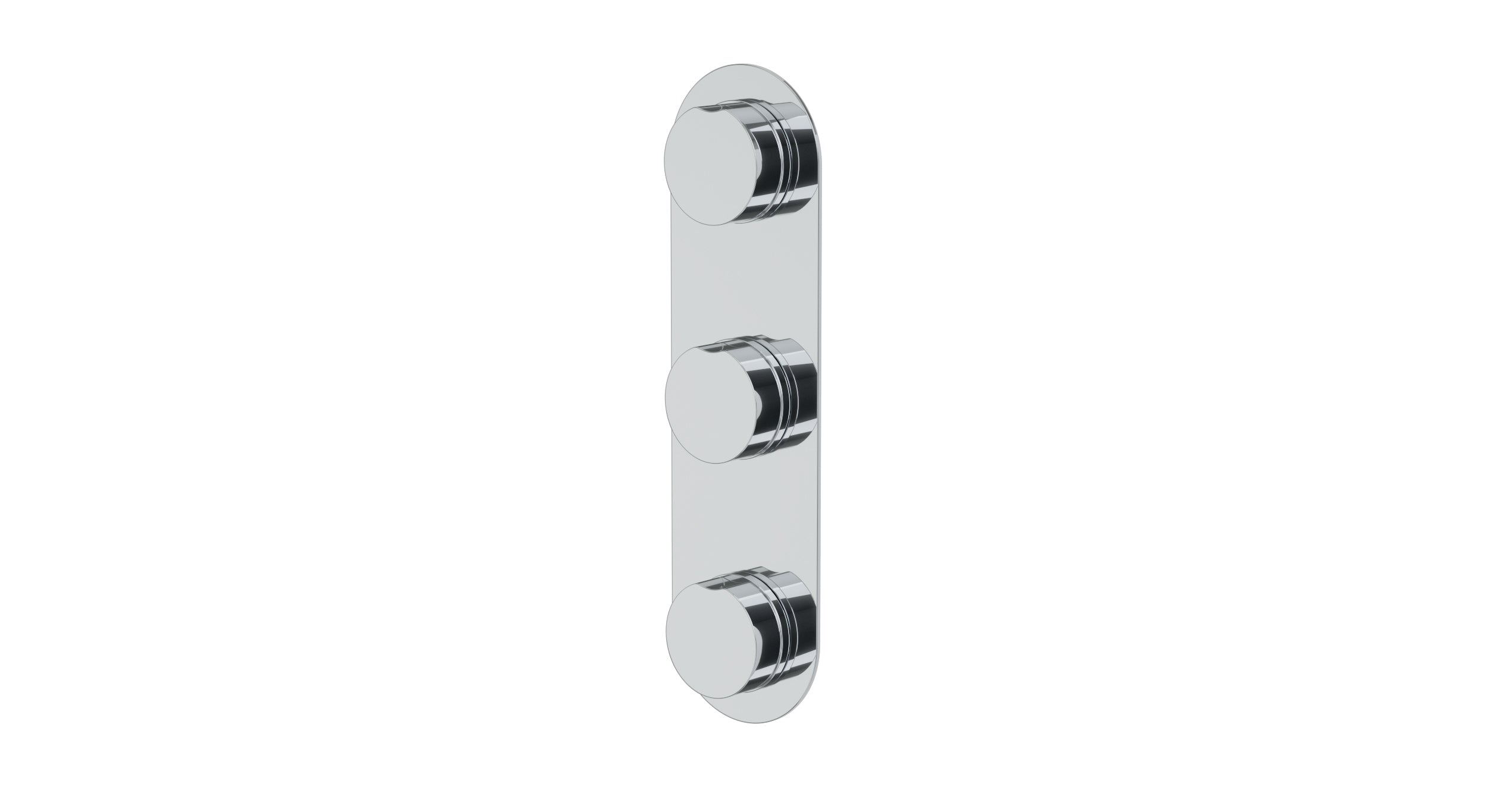 Foundry Three Handle Wall Mount Shower Trim with Barrel Knob Handles
