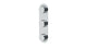 Foundry Three Handle Wall Mount Shower Trim with Barrel Knob Handles in Polished Chrome