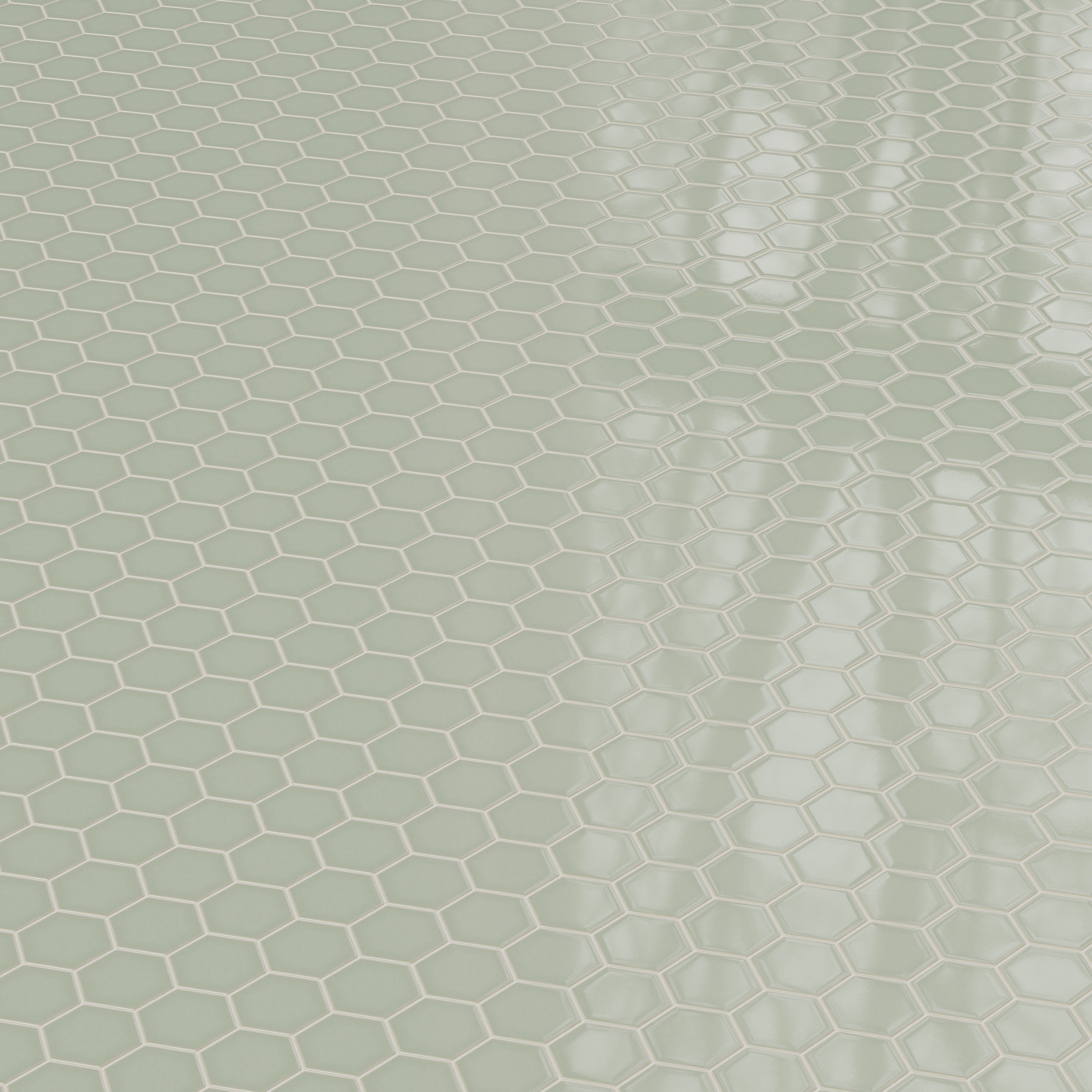 4" Hexagon Original Ceramic Tile in Rosemary Gloss