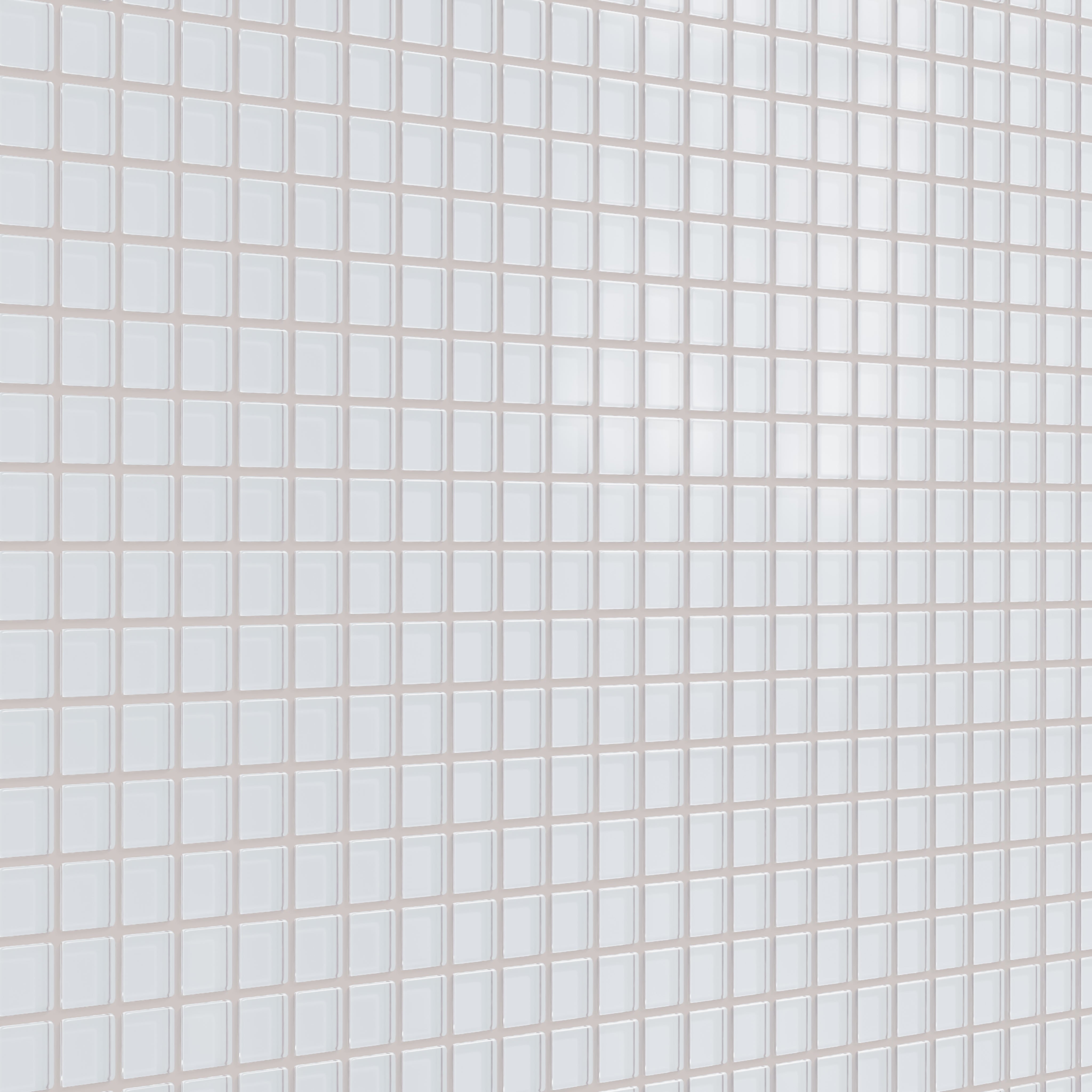 1x1 Straight Set Sheeted Glass Mosaic Tile in Snowy Owl Matte