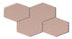 Elongated Hexagon Natural Press Ceramic Tile in Red Jasper Gloss