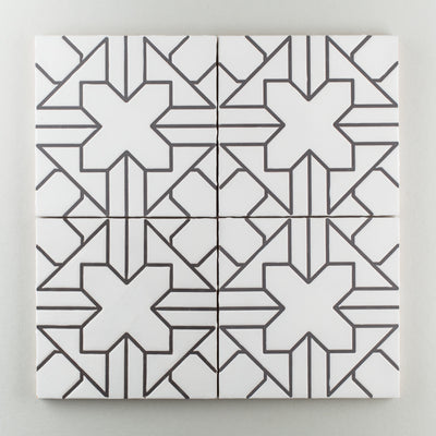 8x8 Handpainted Sample Kasbah Trellis in Neutral Motif