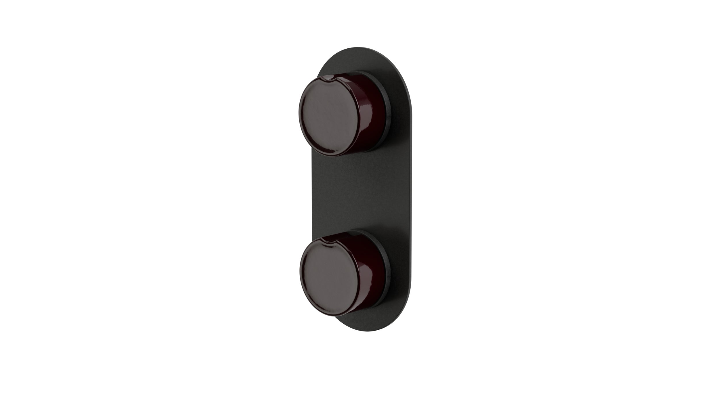 Foundry Two Handle Wall Mount Shower Trim with Groove Ceramic Knob Handles in Blackened Nickel