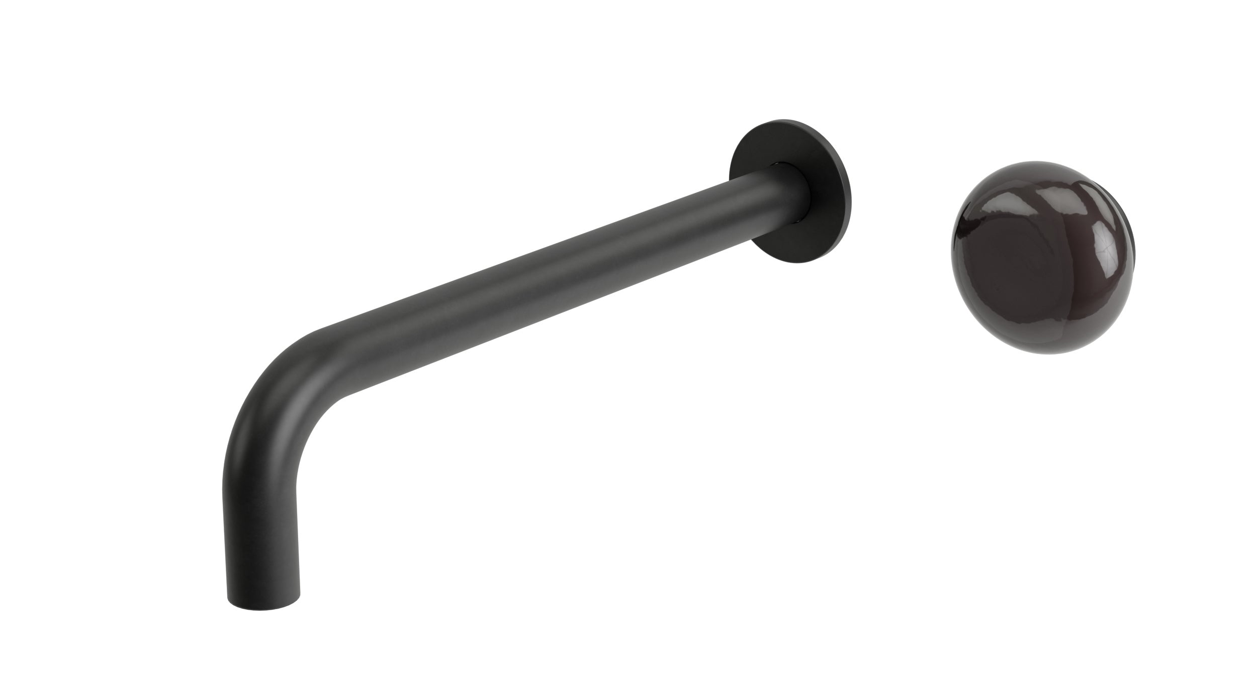 Foundry One Handle Wall Mount 10" Lavatory Faucet with Pebble Ceramic Knob Handle in Oil Rubbed Bronze