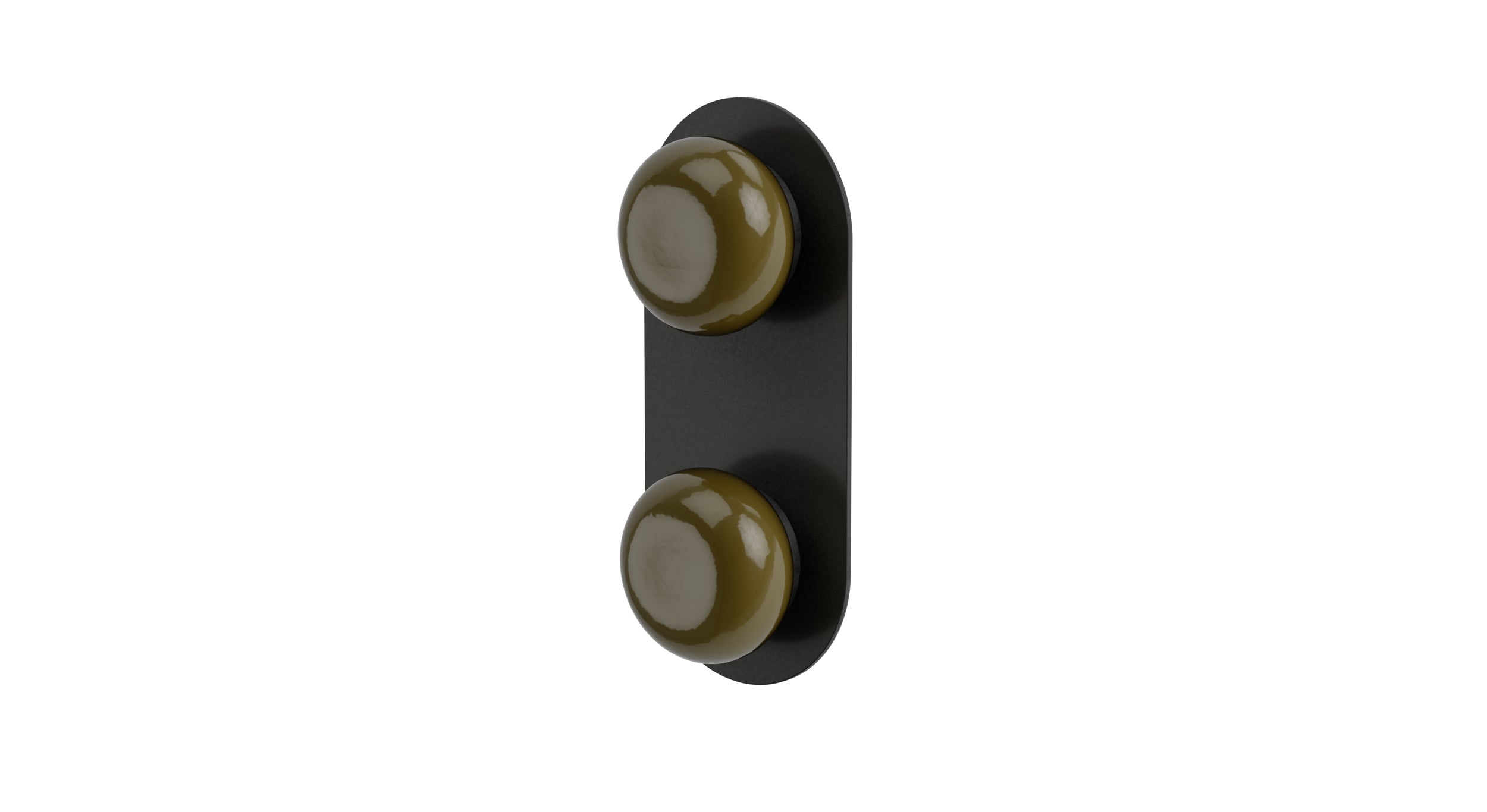 Foundry Two Handle Wall Mount Shower Trim with Pebble Ceramic Knob Handles in Blackened Nickel
