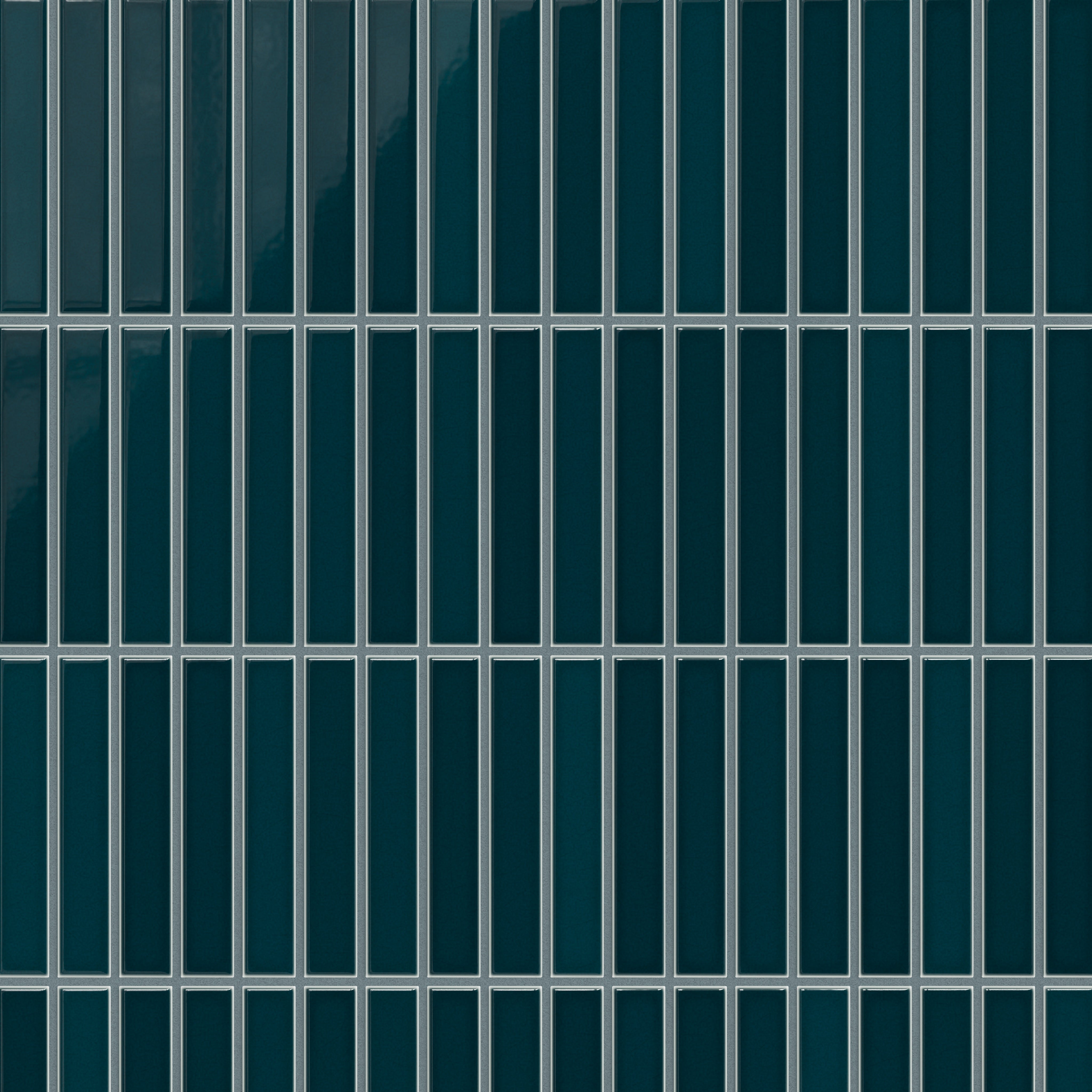 1x6 Straight Set Sheeted Original Ceramic Mosaic Tile in Caspian Sea Gloss
