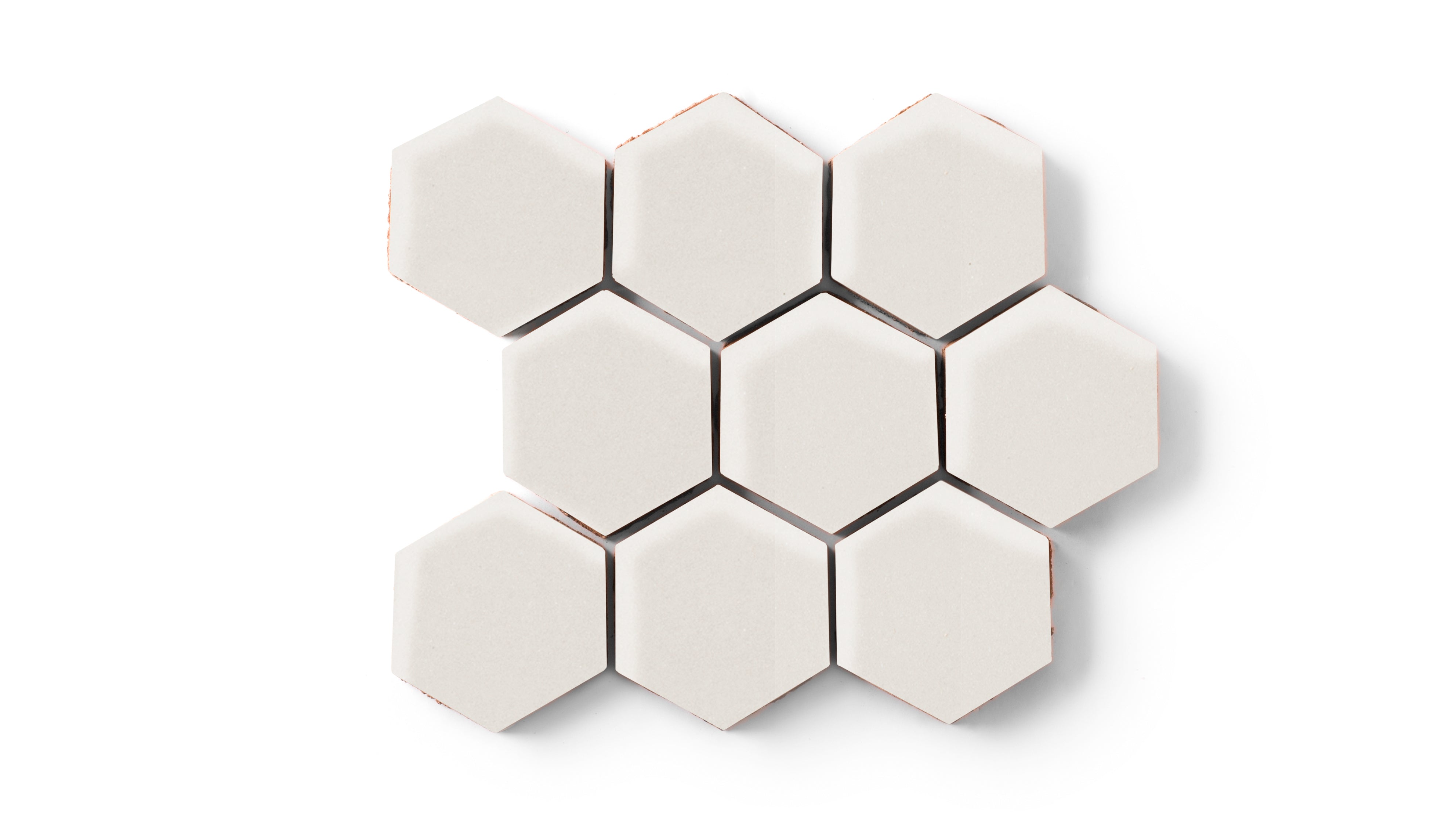 3" Hexagon Sheeted Original Ceramic Mosaic Tile in Feldspar Matte