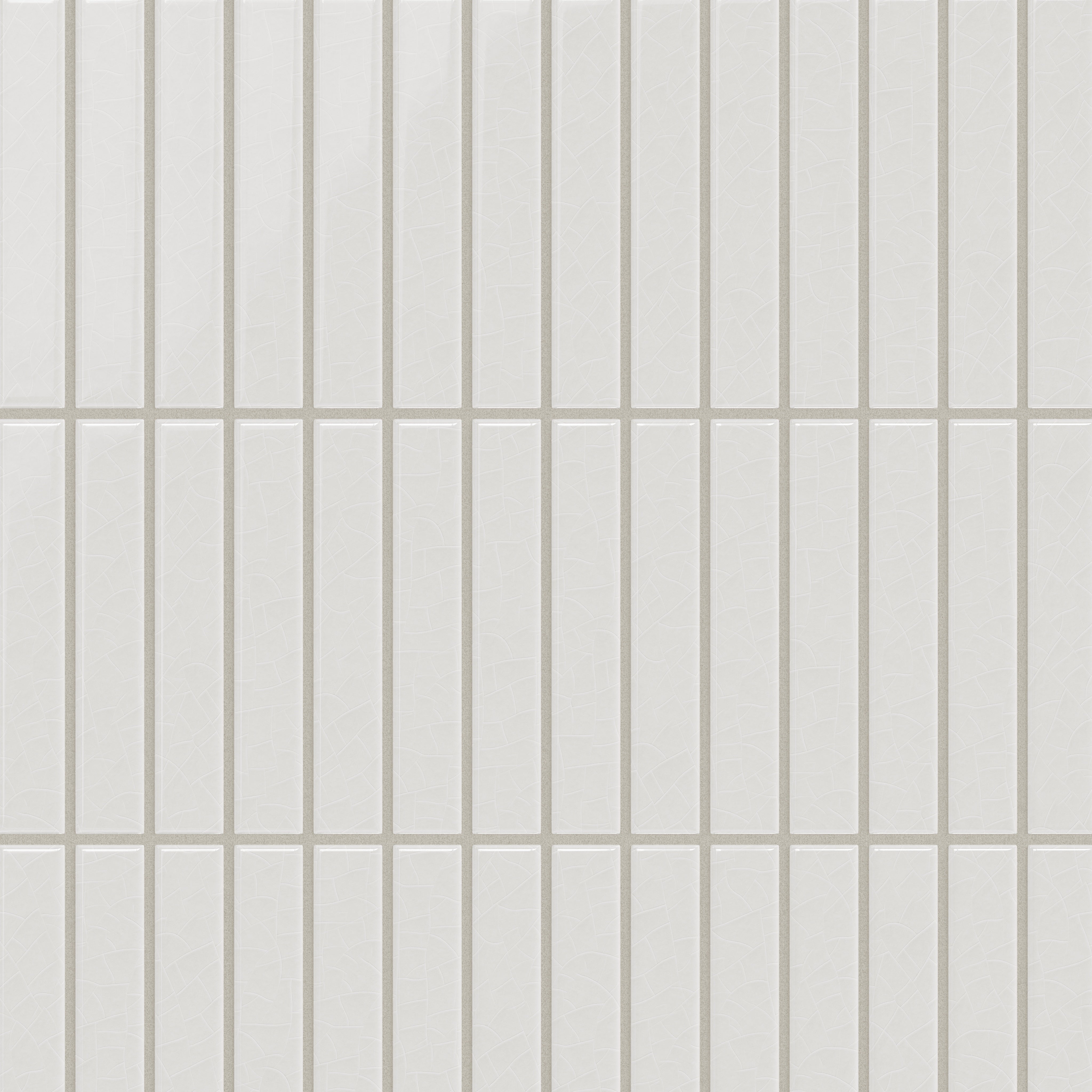 1x6 Straight Set Sheeted Original Ceramic Mosaic Tile in Frost Gloss