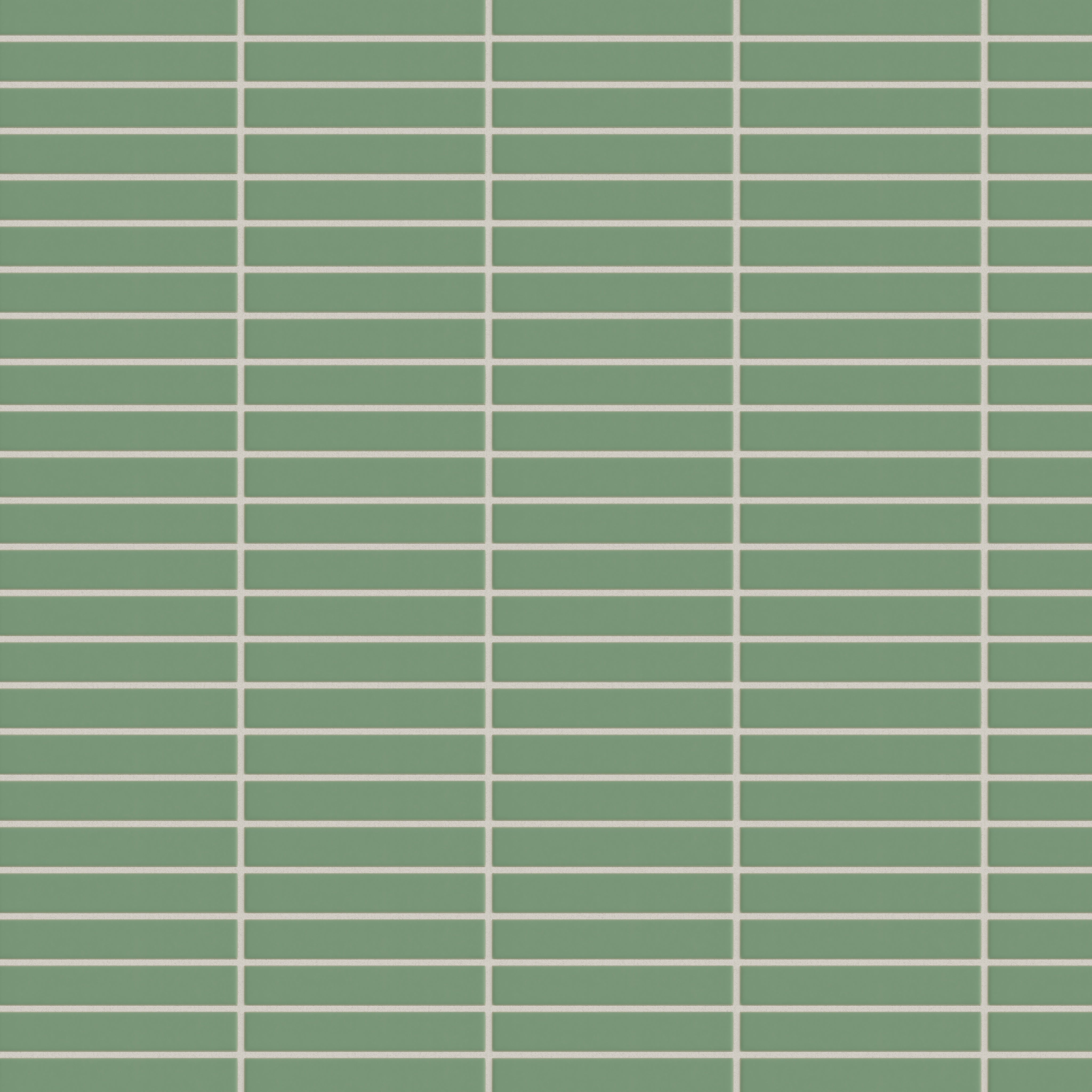1x6 Straight Set Sheeted Original Ceramic Mosaic Tile in Sea Green Matte