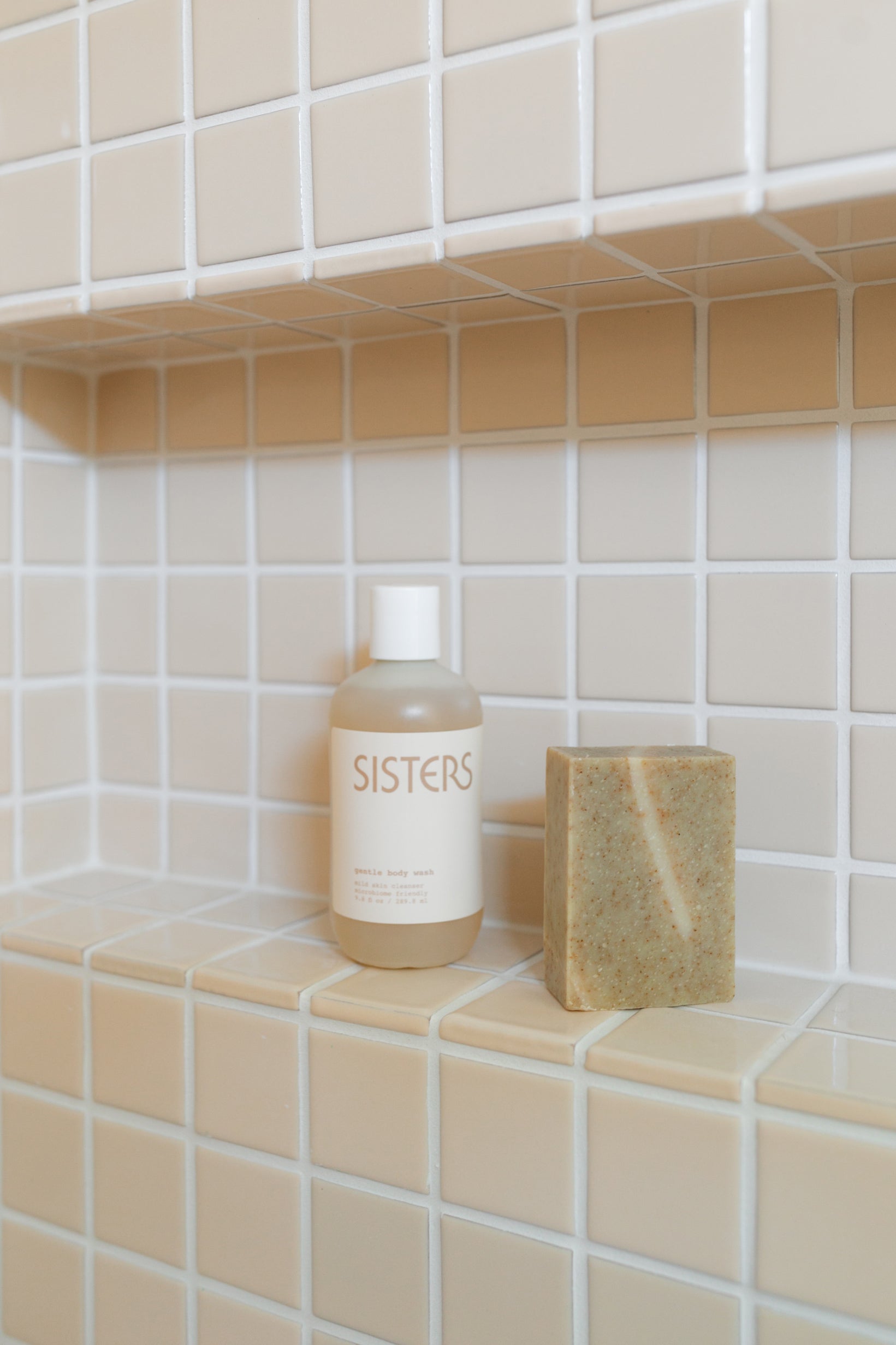 2x2 Straight Set Sheeted Original Ceramic Mosaic Tile in Ivory Gloss