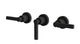 Flatiron Three Handle Wall Mount Bath Trim with Linear Lever Handles in Matte Black