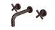 Contour Two Handle Wall Mount 7.5" Lavatory Faucet with Soft Cross Handles in Architectural Copper