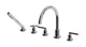 Flatiron Three Handle Deck Mount Gooseneck Bath Trim with Hand Shower and Linear Cross/Linear Lever Handles in Polished Chrome