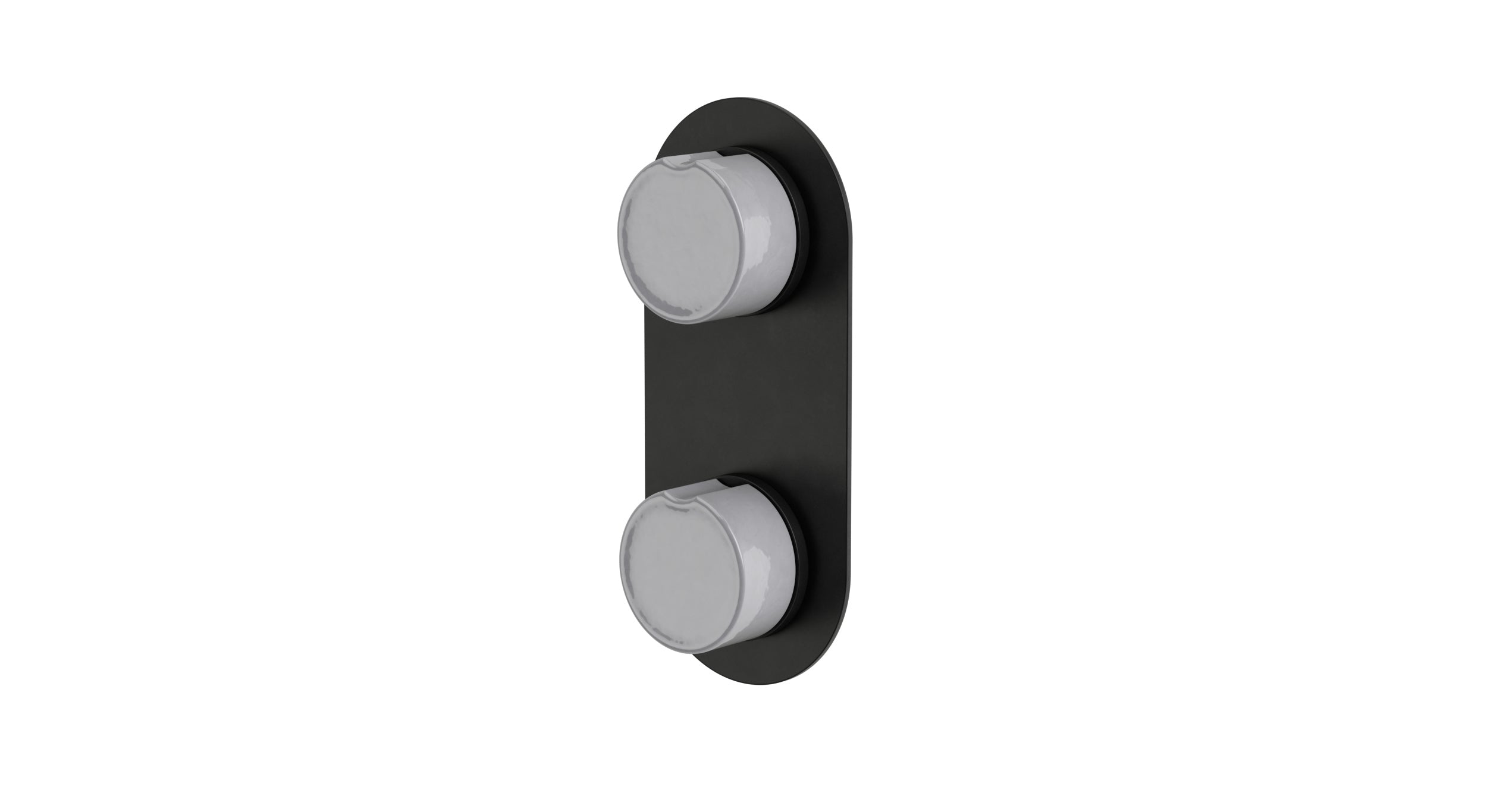 Foundry Two Handle Wall Mount Shower Trim with Groove Ceramic Knob Handles in Oil Rubbed Bronze