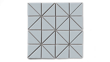 3" Triangle Sheeted - Quadrant Original Ceramic Mosaic Tile in Crater Lake Matte