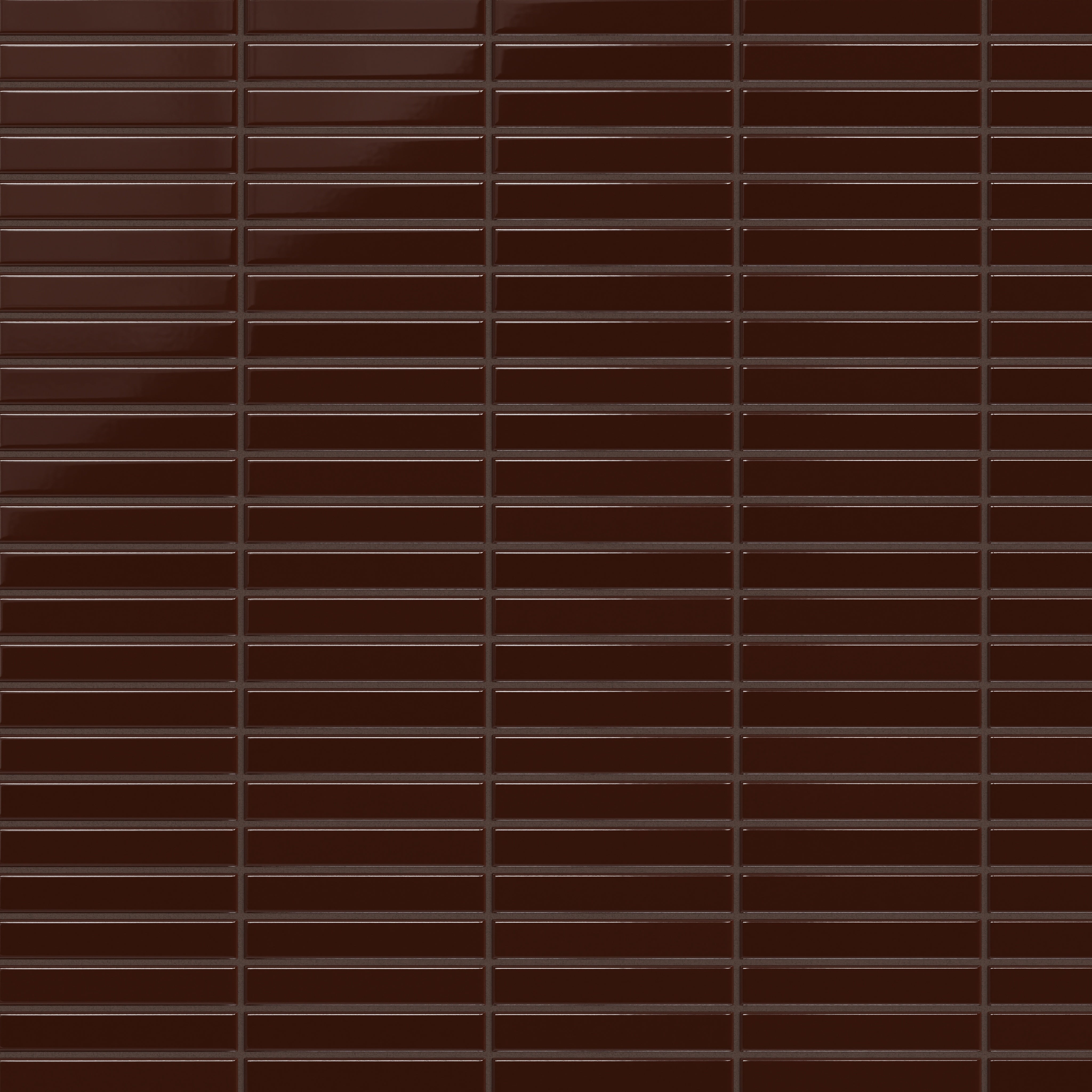 1x6 Straight Set Sheeted Original Ceramic Mosaic Tile in Garnet Gloss
