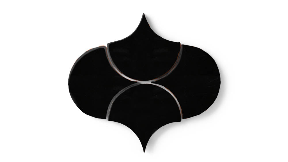 Ogee Drop Original Ceramic Tile in Raven Gloss